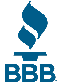 BBB logo with blue torch design.